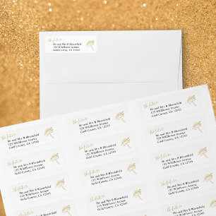 Etiqueta Dourado Wildflower Future Sr & Mrs Return Endereç