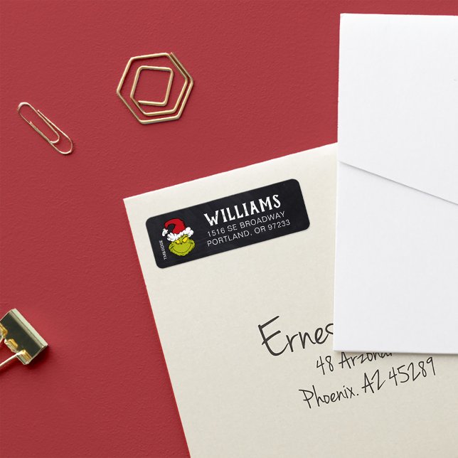 Etiqueta Dr. Seuss | Grinchmas de Feliz Feriado Grpolegadas (Label on envelope)