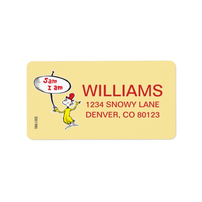 Etiqueta Dr. Seuss | Sinal de retenção Sam-I (Frente)