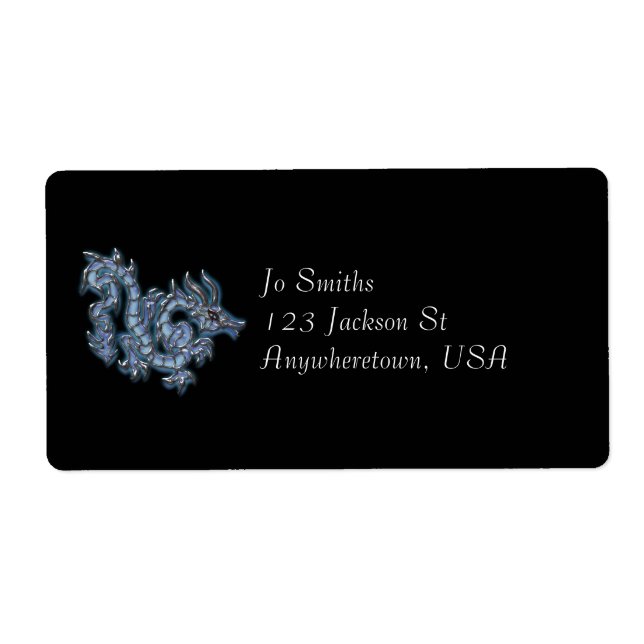 Etiqueta Dragão azul legal (Frente)