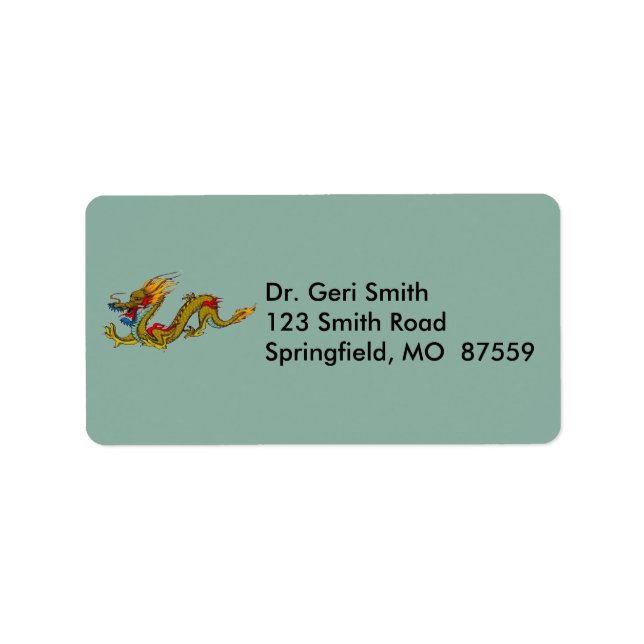 Etiqueta Dragão Chinês (Frente)