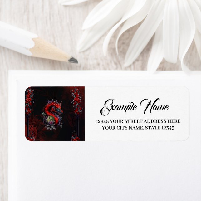 Etiqueta Dragão chinês maravilhoso (Insitu)