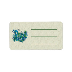Etiqueta Dragão Jeweled azul
