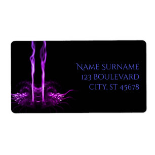 Etiqueta Dragão Negro e Roxo Fumaça