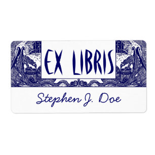 Etiqueta Dragões dos Bookplates no suporte para livros