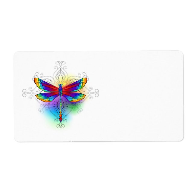 Etiqueta Dragonfly Poligonal (Frente)
