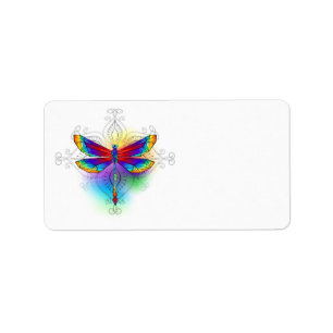 Etiqueta Dragonfly Poligonal