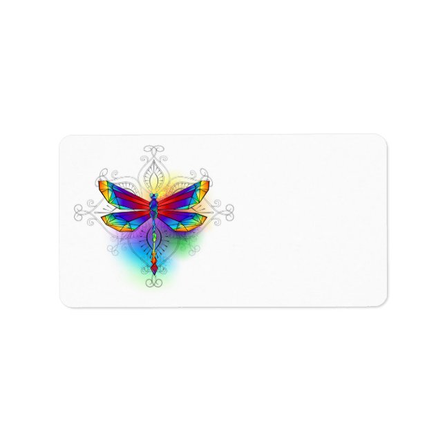 Etiqueta Dragonfly Poligonal (Frente)