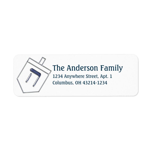Etiqueta Dreidel Hanukkah Address Labels d10 (Frente)