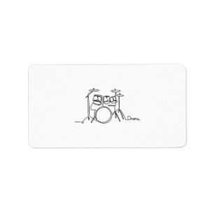 Etiqueta Drummer Music Design Um Tambor De Linha
