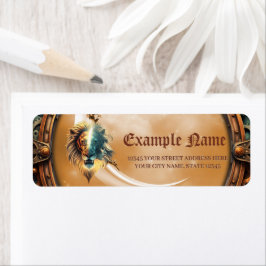 Etiqueta Dualidade de Força, Leão e Mulher.