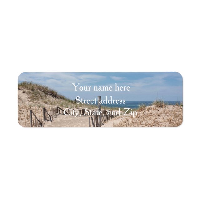 Etiqueta Dunas de areia e praia (Frente)