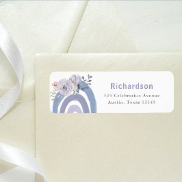 Etiqueta Dusty Blue e Purple Boho | Arco-íris