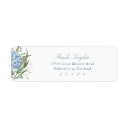 Etiqueta Dusty Blue Hydrangea Return Address Labels
