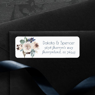 Etiqueta Dusty Floral Buquê   Nave Azul