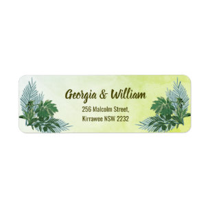 Etiqueta Dusty Green Greenery Rustic Wedding Return Endere