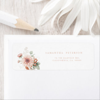 Etiqueta Dusty rose Blush Floral Spring Bloom Wedding