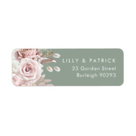 Etiqueta Dusty Rose & Sage, Blush Wedding Return Address