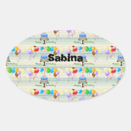 Etiqueta e adesivo de aniversário