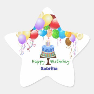 Etiqueta e etiqueta de estrela de aniversário