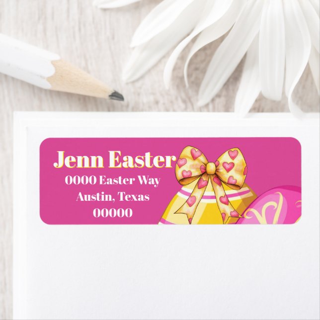 Etiqueta Easter Eggs in Pink and Yellow (Insitu)