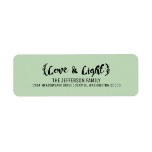 Etiqueta Ebony Elegant Sketch Love & Light Holiday