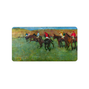 Etiqueta Edgar Degas - corrida de cavalos antes de começar
