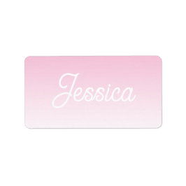 Etiqueta (Editable) Light Pink Color Ombre & Your Text