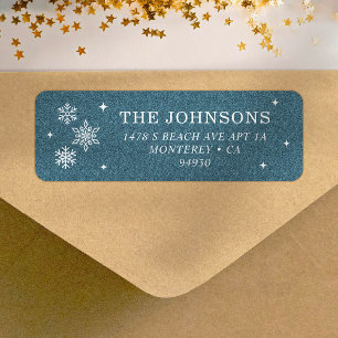 Etiqueta Eis Glitter Snowflakes Endereço De Devolução
