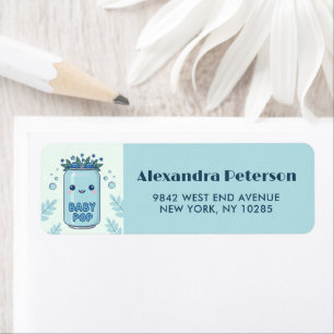 Etiqueta Ela Está Pronta Para Boho Floral Azul Soda Retorna