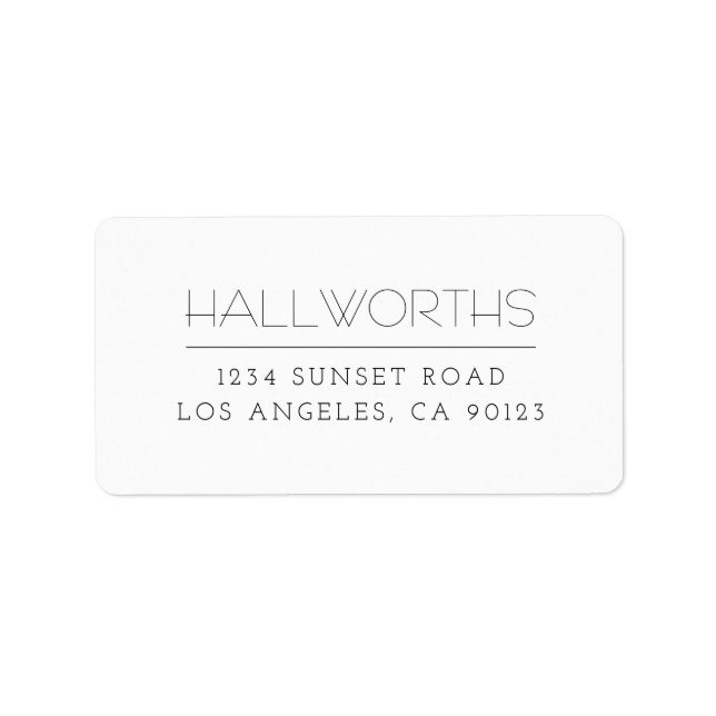 Etiqueta Elagent Modern White & Black (Frente)