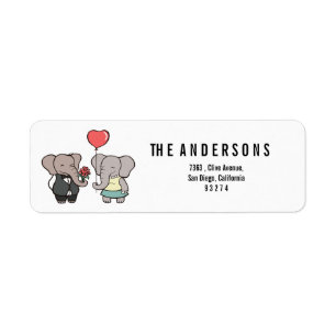 Etiqueta elefante apaixonado