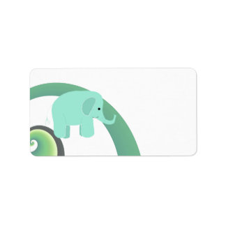 Etiqueta Elefante de desenho animado fofo