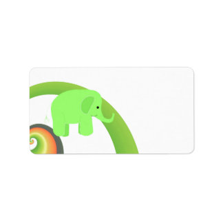 Etiqueta Elefante de desenho animado fofo