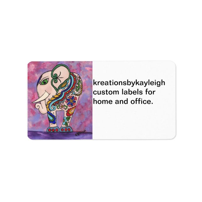 Etiqueta Elefante Decorado (Frente)