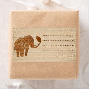 Etiqueta Elefante - Design de Arte Tribal