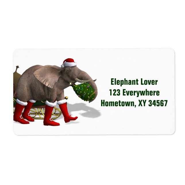 Etiqueta Elefante Doce do Papai Noel (Frente)