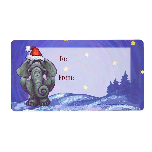 Etiqueta Elefante Natal (Frente)