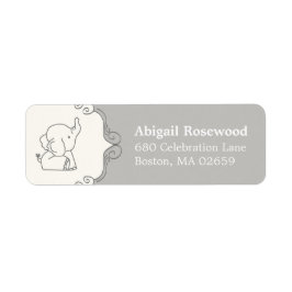 Etiqueta Elefante para Bebê Adorável | Endereço do Chá de f