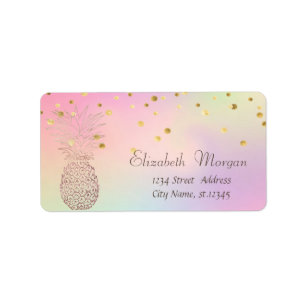Etiqueta Elegan Pineapple Legal Foil Confetti Holográfico