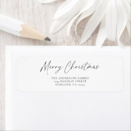 Etiqueta Elegan Simple Script Felry Typografia de Natal