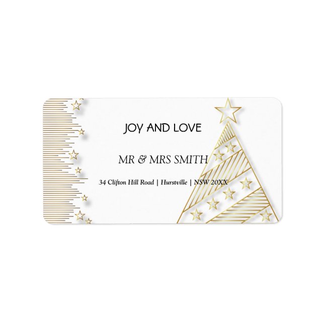 Etiqueta elegância do ouro de Natal (Frente)