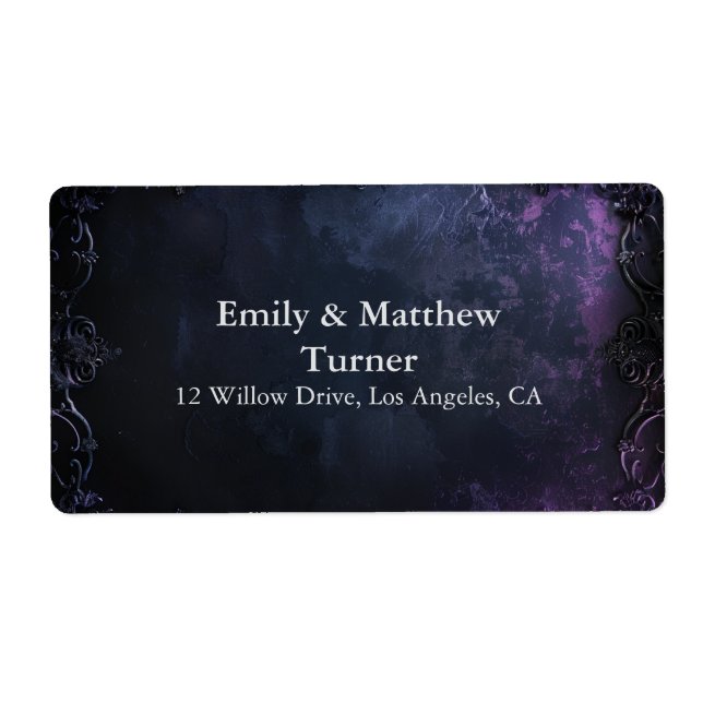 Etiqueta Elegância Gótica de Meia-Noite Escura (Frente)