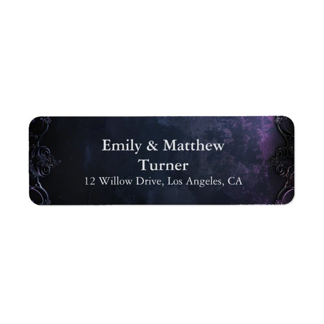 Etiqueta Elegância Gótica de Meia-Noite Escura (Frente)