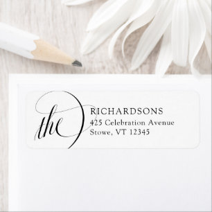 Etiqueta Elegância italiana clássica Preto e Branco