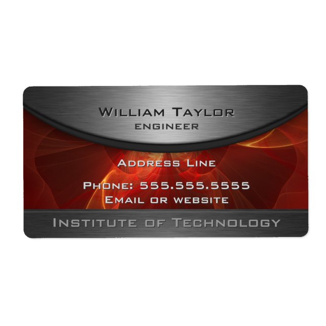 Etiqueta Elegância Metálica Vermelha (Frente)