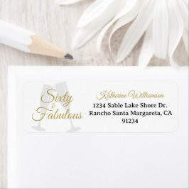 Etiqueta Elegant 60 and Fabulous Birthday Party White Gold 