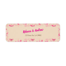 Etiqueta Elegant Beige & Blush Pink Floral Wedding