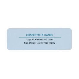 Etiqueta Elegant Black and Blue Minimalist Address