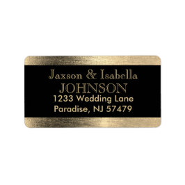 Etiqueta Elegant Black and Gold Starlights Wedding